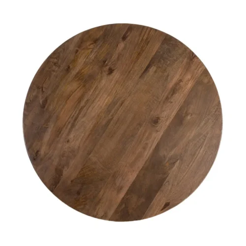 Table à manger ronde bois de manguier massif plateau épais Ixia 150 cm — vue 8