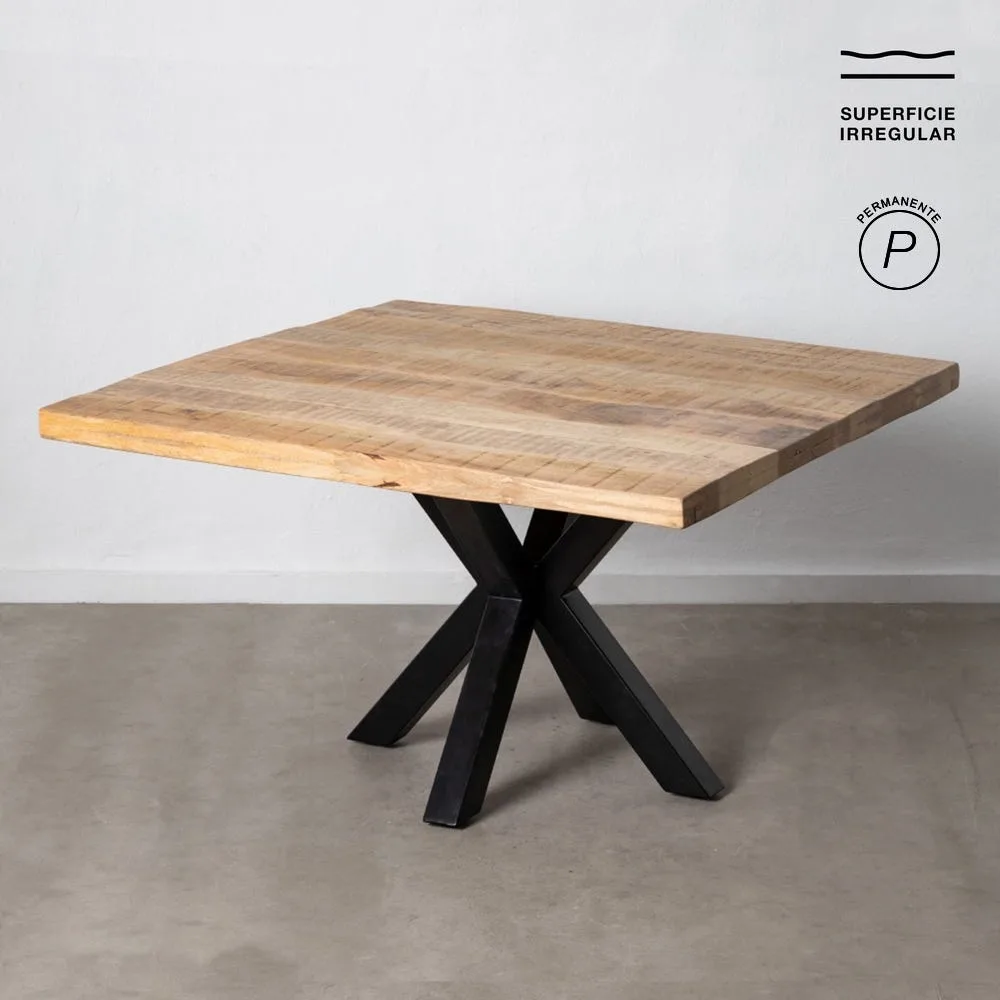 Table à manger carrée bois de manguier noir Ixia 130 cm