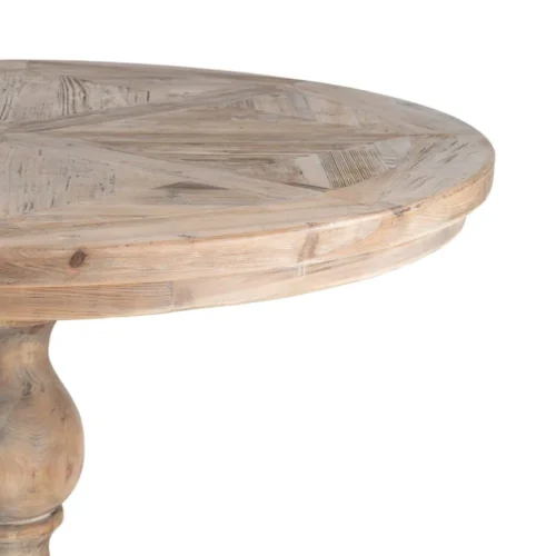 Table à manger ronde bois de pin recyclé Ixia 120 cm — vue 2