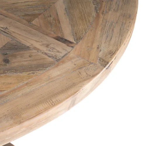 Table à manger ronde bois de pin recyclé Ixia 120 cm — vue 3