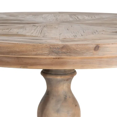 Table à manger ronde bois de pin recyclé Ixia 120 cm — vue 4