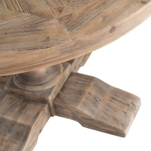 Table à manger ronde bois de pin recyclé Ixia 120 cm — vue 5