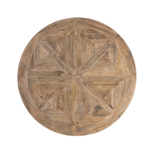 Table à manger ronde bois de pin recyclé Ixia 120 cm — vue 8