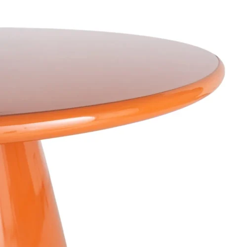Table à manger ronde laquée orange brillant Ixia 120 cm — vue 2