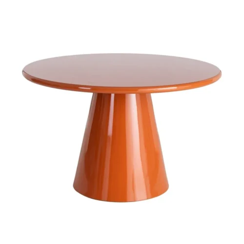 Table à manger ronde laquée orange brillant Ixia 120 cm — vue 6