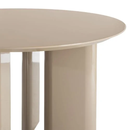 Table à manger ronde laquée taupe brillant Ixia 120 cm — vue 4