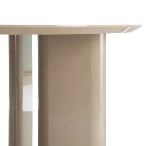 Table à manger ronde laquée taupe brillant Ixia 120 cm — vue 6