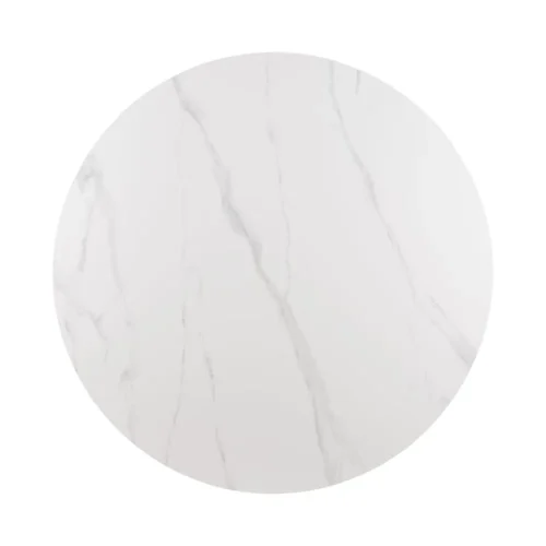 Table à manger ronde plateau céramique effet marbre piètement métal Ixia 120 cm — vue 7