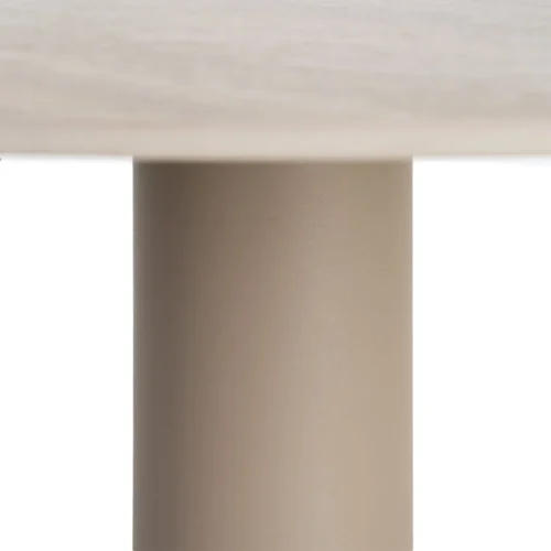 Table à manger ronde plateau céramique effet travertin beige Ixia 120 cm — vue 5