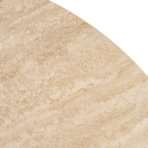 Table à manger ronde plateau céramique effet travertin beige Ixia 120 cm — vue 8