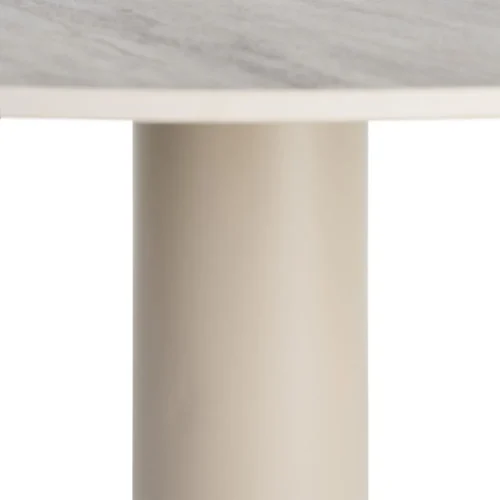 Table à manger ronde plateau céramique effet travertin gris Ixia 120 cm — vue 5