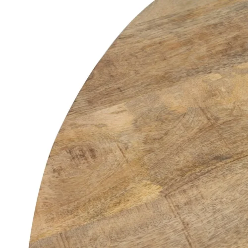 Table à manger ronde plateau épais bois de manguier noir Ixia 130 cm — vue 4