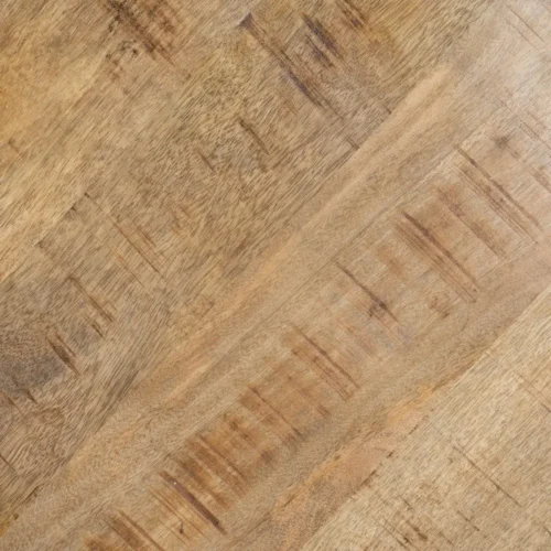 Table à manger ronde plateau épais bois de manguier noir Ixia 130 cm — vue 5