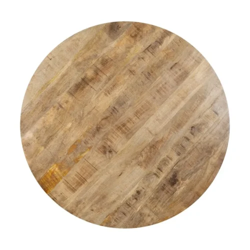 Table à manger ronde plateau épais bois de manguier noir Ixia 130 cm — vue 9