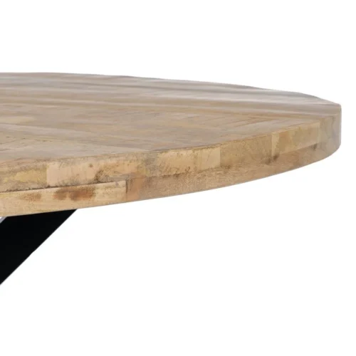 Table à manger ronde plateau épais bois de manguier noir Ixia 150 cm — vue 6