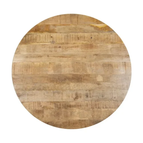 Table à manger ronde plateau épais bois de manguier noir Ixia 150 cm — vue 9