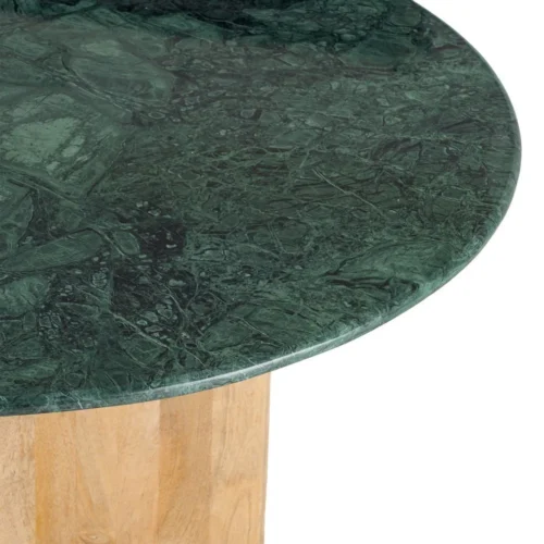 Table à manger ronde plateau marbre vert Ixia 115 cm — vue 3