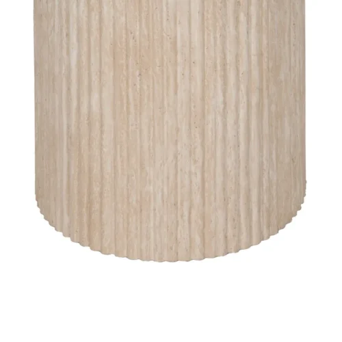Table à manger ronde plateau pierre frittée beige Ixia 90 cm — vue 8