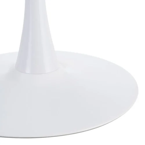 Table à manger ronde plateau pierre frittée blanc piètement métal Ixia 100 cm — vue 5