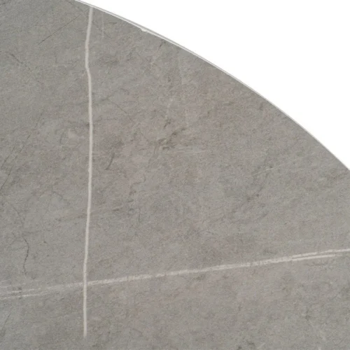 Table à manger ronde plateau pierre frittée gris piètement métal Ixia 100 cm — vue 4