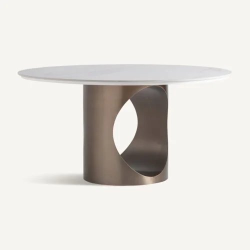 Table à manger Dausse pierre frittée blanc cassé Vical Home — vue 2
