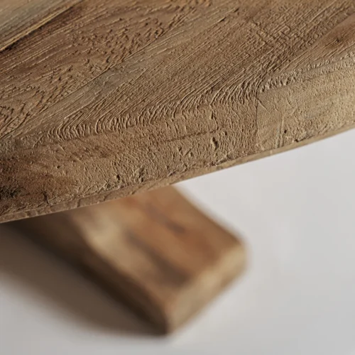 Table à manger Gyor teck recyclé marron clair Vical Home — vue 3