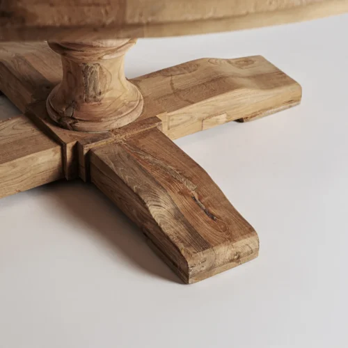 Table à manger Gyor teck recyclé marron clair Vical Home — vue 5