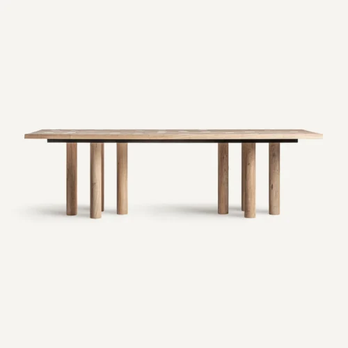 Table à manger Jacquard manguier et travertin 250 cm Vical Home