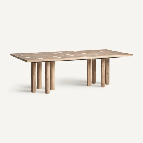Table à manger Jacquard manguier et travertin 250 cm Vical Home — vue 2