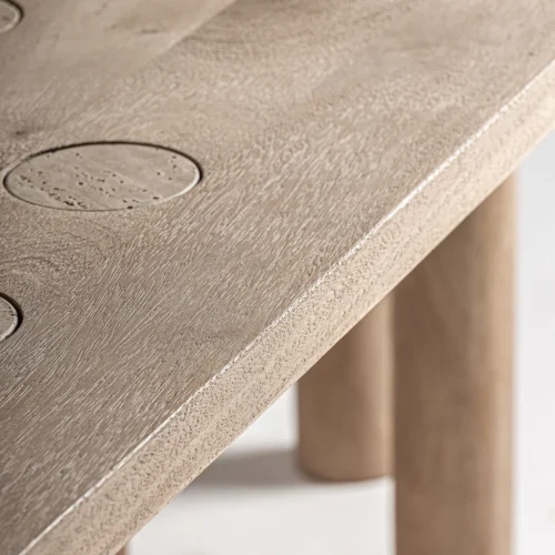 Table à manger Jacquard manguier et travertin 250 cm Vical Home — vue 4