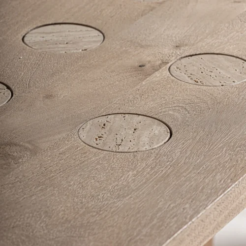 Table à manger Jacquard manguier et travertin 250 cm Vical Home — vue 5