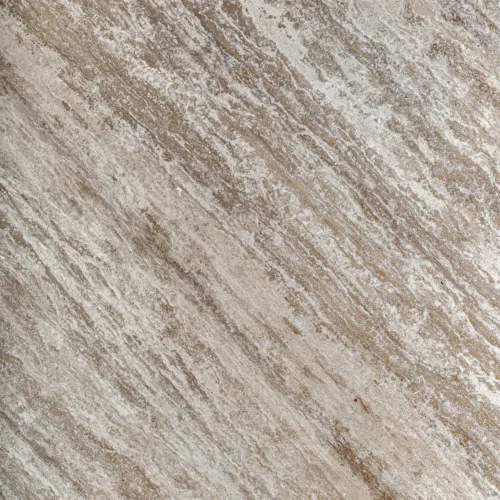Table à manger Laize travertin beige et or vieilli Vical Home — vue 8