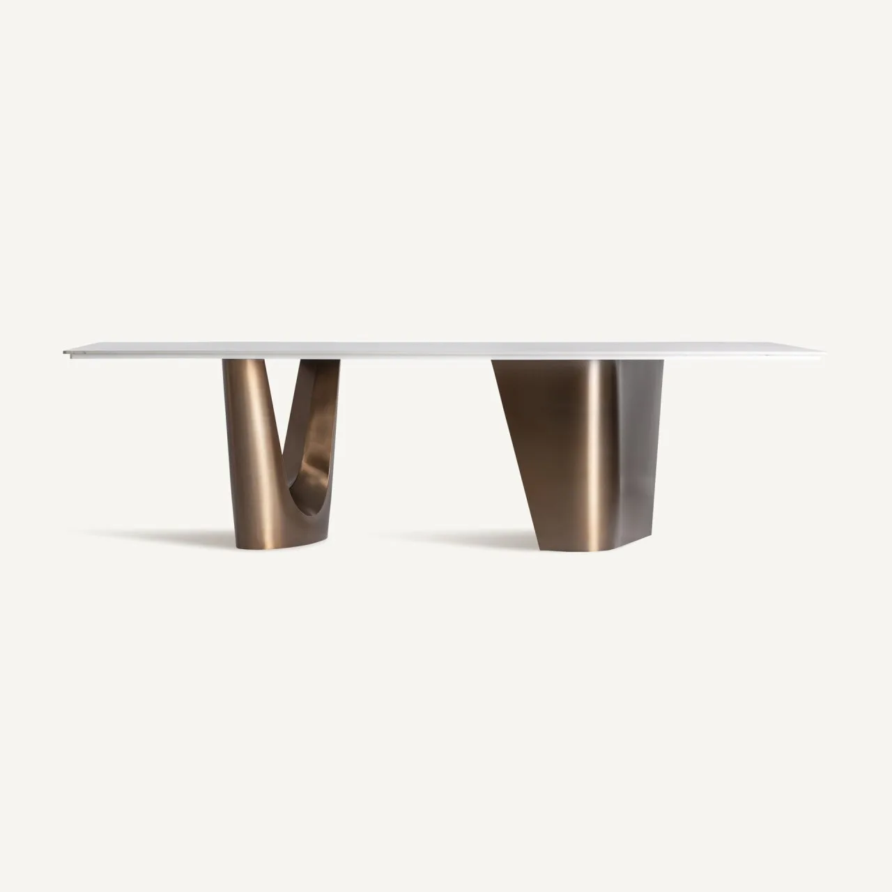 Table à manger Ledat pierre frittée blanc cassé Vical Home