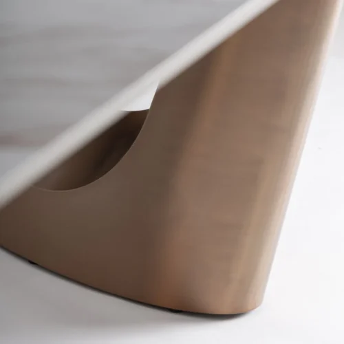Table à manger Ledat pierre frittée blanc cassé Vical Home — vue 5