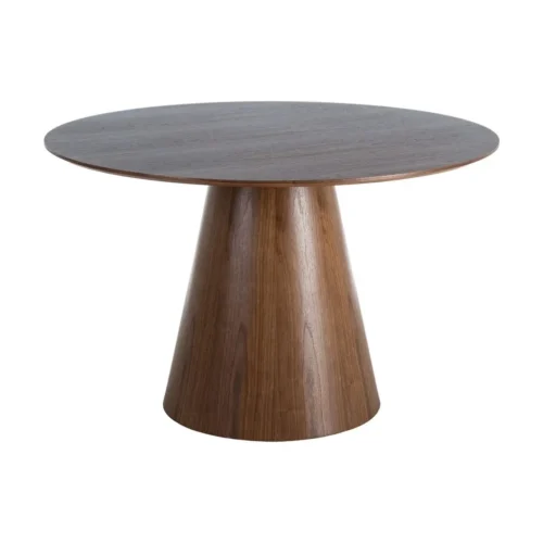Table à manger marron finition bois ronde Ixia 120 cm — vue 2