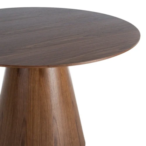 Table à manger marron finition bois ronde Ixia 120 cm — vue 3