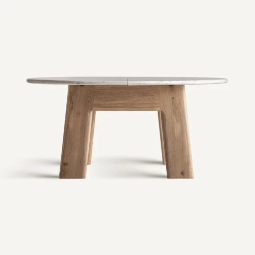 Table à manger Nara chêne et marbre blanc Vical Home