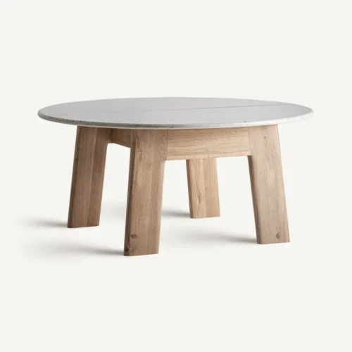 Table à manger Nara chêne et marbre blanc Vical Home — vue 2