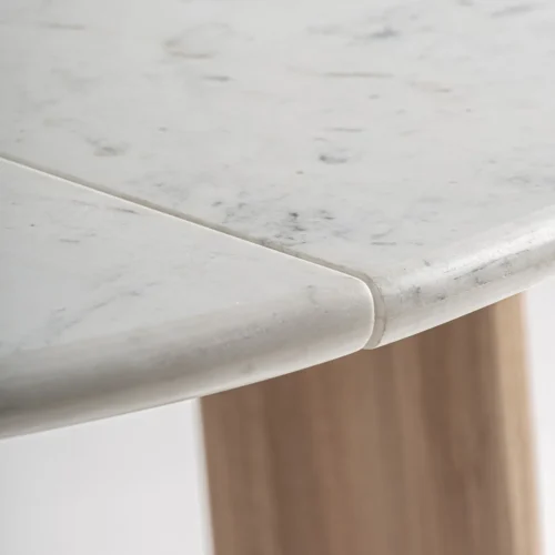Table à manger Nara chêne et marbre blanc Vical Home — vue 3