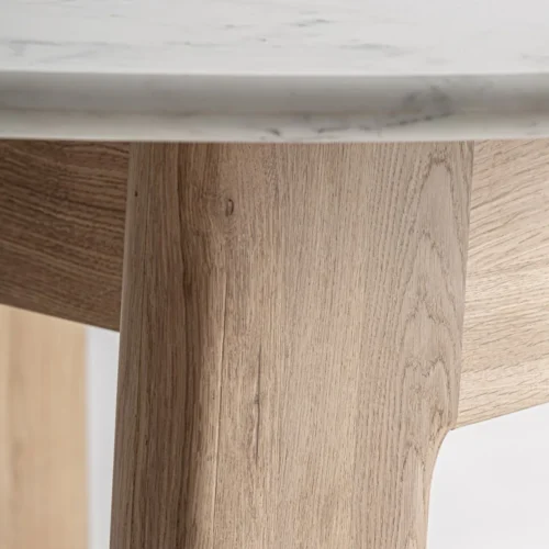 Table à manger Nara chêne et marbre blanc Vical Home — vue 5
