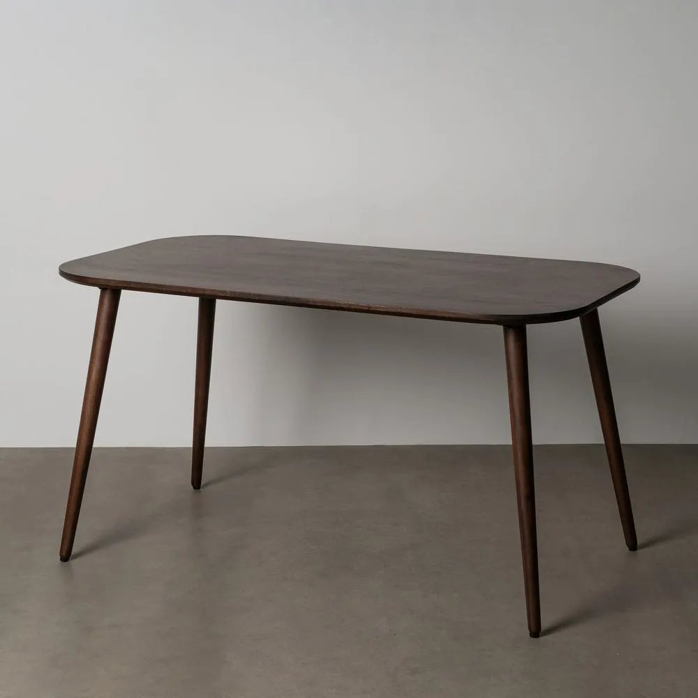 Table à manger organique bois de manguier marron foncé Ixia 145 cm