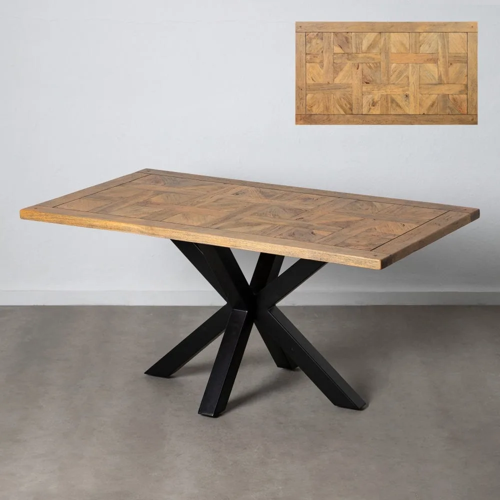 Table à manger rectangulaire bois de manguier noir Ixia 160 x 90 cm