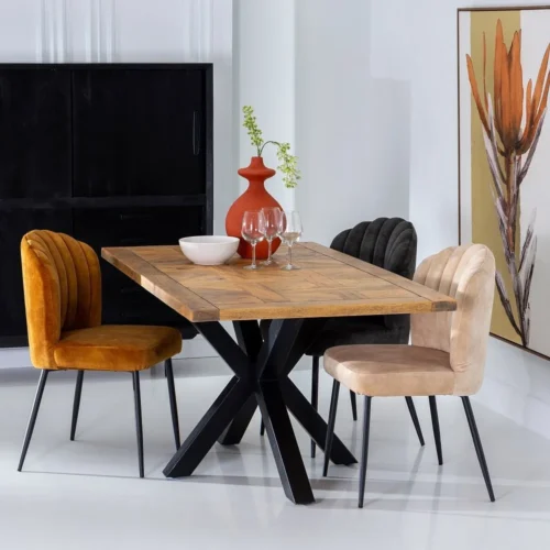 Table à manger rectangulaire bois de manguier noir Ixia 160 x 90 cm — vue 2