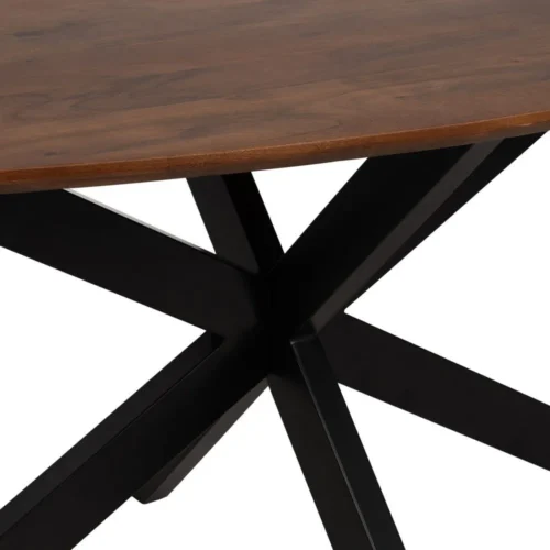 Table à manger ovale bois de manguier piètement métal Ixia 200 cm — vue 7
