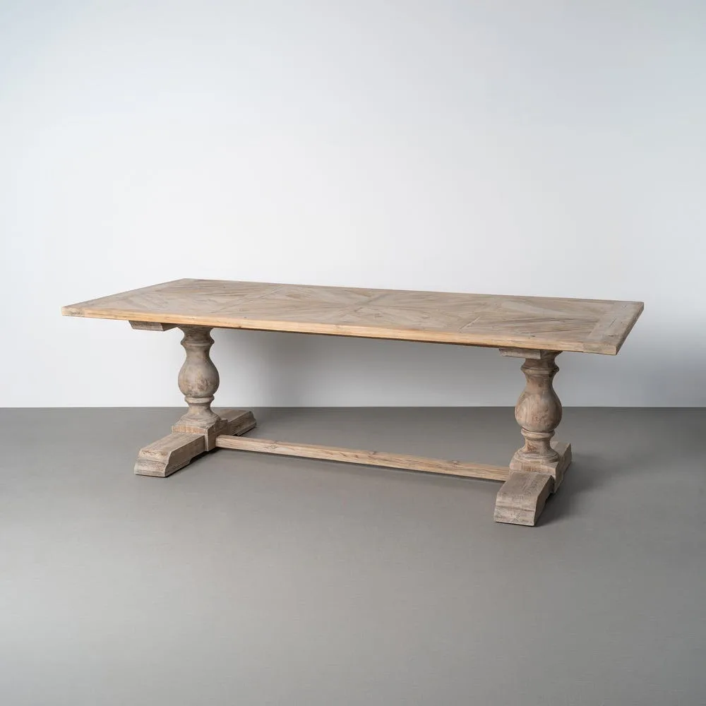 Table à manger rectangulaire bois de pin recyclé Ixia 240 cm