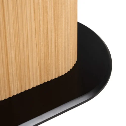 Table à manger ovale plateau céramique effet marbre piètement large Ixia 180 cm — vue 8