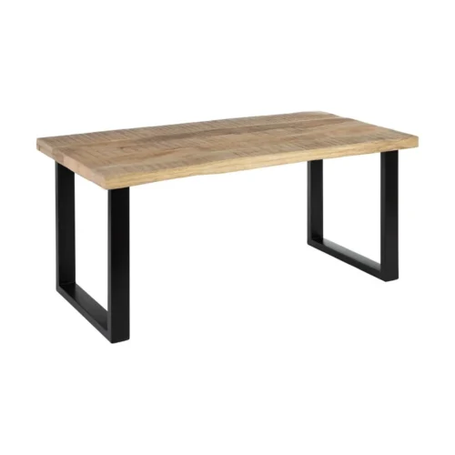 Table à manger rectangulaire plateau épais bois de manguier noir Ixia 160 x 80 cm — vue 3