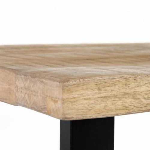Table à manger rectangulaire plateau épais bois de manguier noir Ixia 160 x 80 cm — vue 4