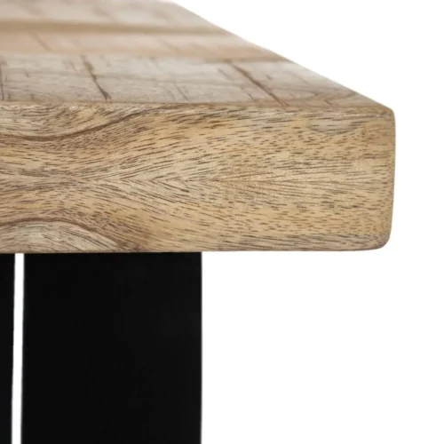 Table à manger rectangulaire plateau épais bois de manguier noir Ixia 160 x 80 cm — vue 6