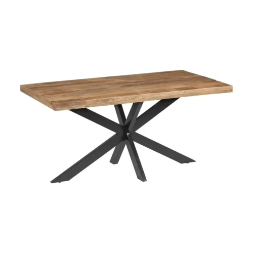 Table à manger rectangulaire plateau épais bois de manguier noir Ixia 160 x 90 cm — vue 2